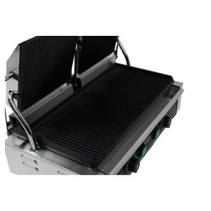 Grill Panini Dubbel - Geribbelde Platen - Dynasteel