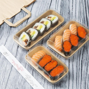 Recycelbare Sushi-Schalen 220 x 90 mm - Packung mit 300 - Fiesta Green