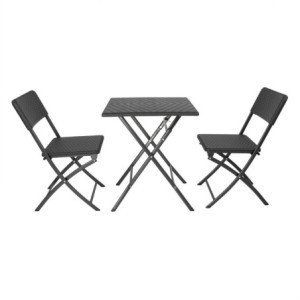 Zwarte Vierkante Inklapbare Tafel - 62 x 62 cm - Bolero