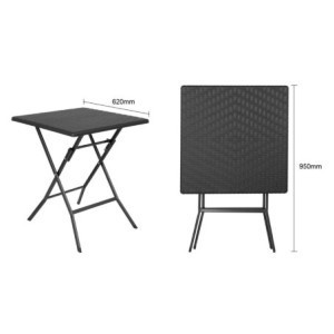 Zwarte Vierkante Inklapbare Tafel - 62 x 62 cm - Bolero