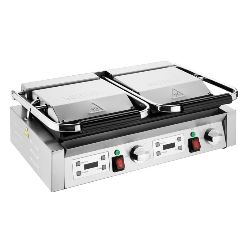 Grill Panini Dubbel - Gladde en Geribbelde Platen - Buffalo Grill Panini Dubbel - Gladde en Geribbelde Platen - Buffalo