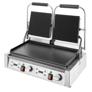 Grill Panini Dubbel - Gladde en Geribbelde Platen - Buffalo