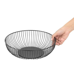 Runder Präsentationskorb aus schwarzem Metall Ø 285 mm - Olympia