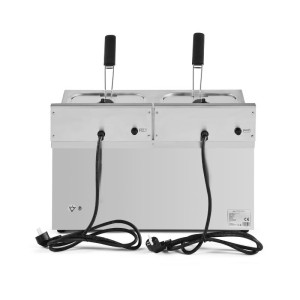 Professionelle Fritteuse 2 x 8 L mit Ablass - Dynasteel
