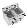 Professionelle Fritteuse 2 x 8 L mit Ablass - Dynasteel