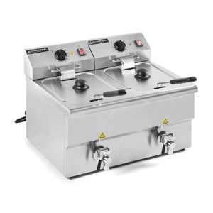 Professionele Friteuse 2 x 8 L met Aftap - Dynasteel