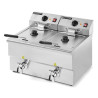Professionelle Fritteuse 2 x 8 L mit Ablass - Dynasteel