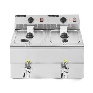Professionele Friteuse 2 x 8 L met Aftap - Dynasteel