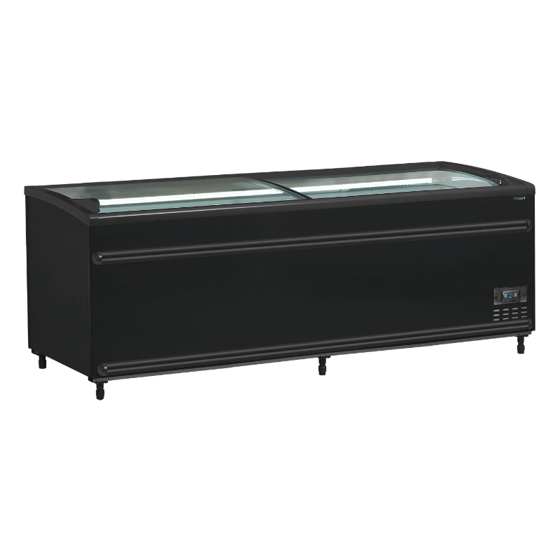 Refrigerator Freezer Curved Glass Lid - Black - 584 L - TEFCOLD Refrigerator Freezer Curved Glass Lid - Black - 584 L - TEFCOLD
