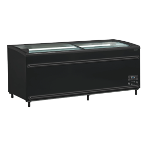 Koelkast Vriezer Gebogen Glazen Deksel - Zwart - 500 L - TEFCOLD