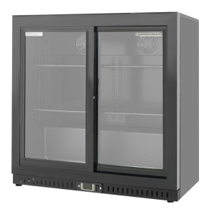 Rückbuffet Kühlschrank 2 Glastüren - Schwarzes Innenleben Dynasteel