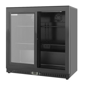 Rückkühlschrank 212 L 2 Schiebetüren Schwarz