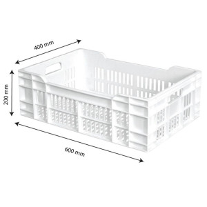 Kiste 600 X 400 Gelocht 40L Weiß - Gilac