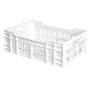 Caisse 600 X 400 Ajouree 40L Blanc - Gilac