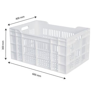 Crate 600 X 400 Perforated 60L White - Gilac