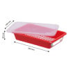 Bac Plat 3L Haccp Rouge + Couvercle + Grille - Gilac