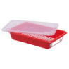 Bac Plat 3L Haccp Rood + Deksel + Rooster - Gilac
