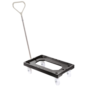 Roldrager 4 Zwenkwielen - Stalen Behuizing - Zwart