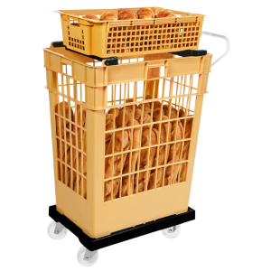 Roldrager 4 Zwenkwielen - Stalen Behuizing - Zwart