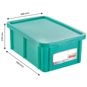 HACCP Rectangular Bin with Lid - 35 L - Green
