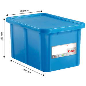 HACCP Rechteckiger Behälter mit Deckel - 55 L - Blau