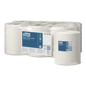 Basic 2-laags afveegpapier - Set van 6 voor een professionele keuken