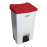 Pedal Bin With Red Lid and Wheels - 80 L - Gilac