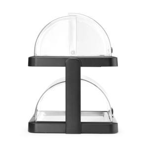 Vitrine Buffet mit Schiebedach UNIQ - 2 Tabletts - Schwarz - HENDI