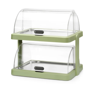 Vitrine Buffet met Schuifdeksel UNIQ - 2 Plateaus - Groen - HENDI