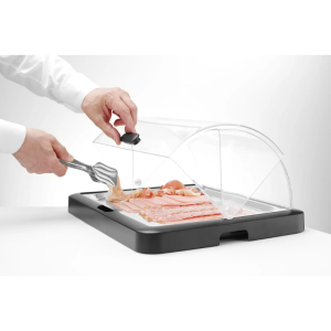 Vitrine Buffet met Schuifdeksel UNIQ - Zwart - HENDI