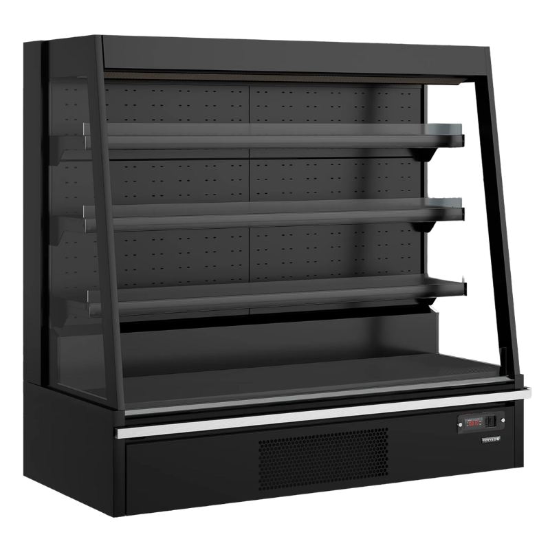 Low Open Supermarket Refrigerated Display Case - Black - 360 L