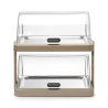 Vitrine Buffet mit Schiebedach UNIQ - 2 Tabletts - Beige - HENDI