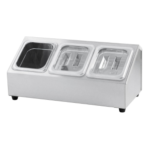 Präsentationsständer für 3 GN-Behälter 1/6 - T 150 mm - Stalgast