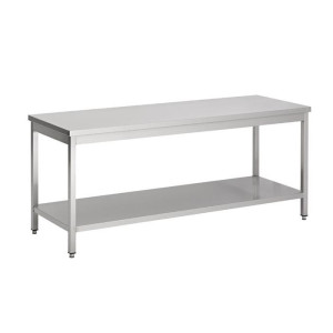 RVS Tafel met Plank - L 2000 x D 600 mm - CombiSteel