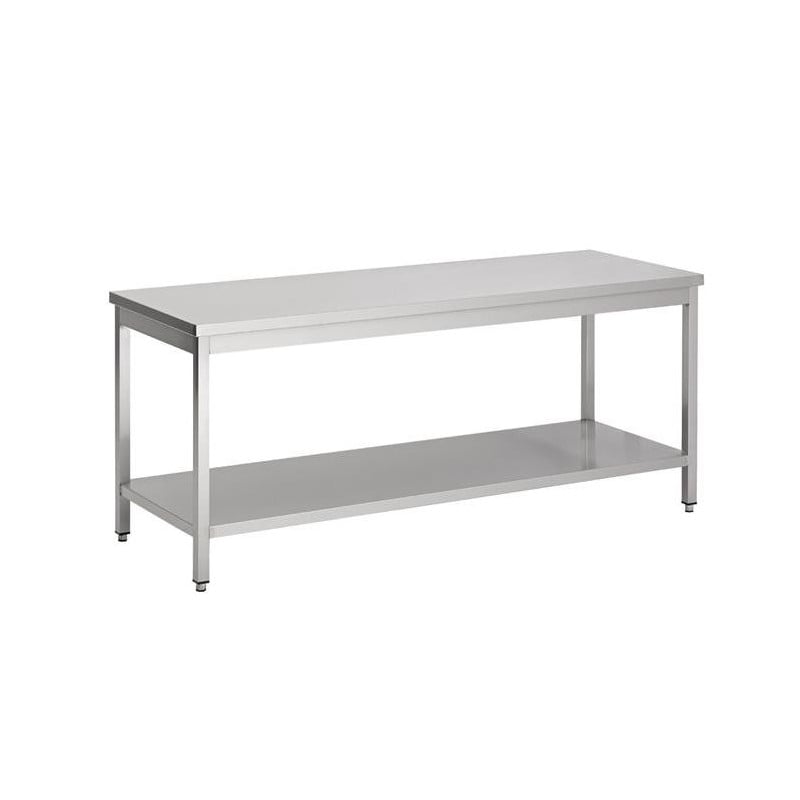 RVS Tafel met Plank - L 2000 x D 600 mm - CombiSteel