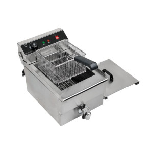 Professionelle Fritteuse 13L mit Edelstahlablauf - Dynasteel
