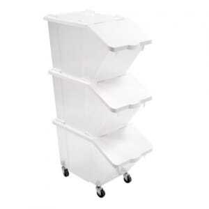 Set van 3 Ingrediëntenbakken 30L + Deksel + 4 Wielen