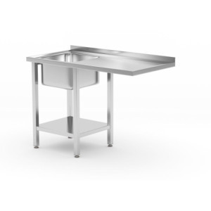 Loading Table for Dishwasher with Right Sink and Shelf - HENDI