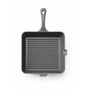 Quadratische Gusseisen-Grillpfanne - 250 x 250 mm - HENDI