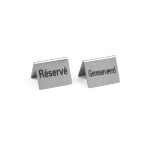 Tafelstandaard "Gereserveerd" 50 x 35 mm - Set van 4 - HENDI