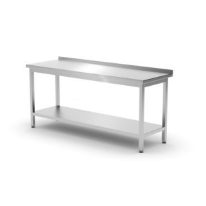 Profi Line Wall Table with Shelf - L 1800 x D 600 mm - HENDI
