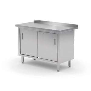 Wall Table - Cabinet with Sliding Doors - L 800 x D 600 mm - HENDI