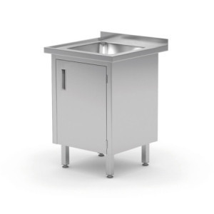 Gootsteentafel met Gelaste Kast - L 600 x D 700 mm - HENDI
