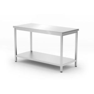 Centrale Werktafel Kitchen Line met Plank - D 600 x B 1200 mm - HENDI