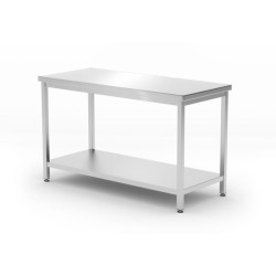 Table de Travail Centrale Kitchen Line avec Étagère - P 600 x L 1200 mm - HENDI