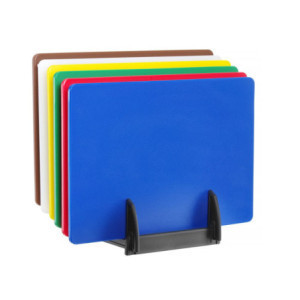 HACCP Schneidebretter - Set mit 6 Stück und Gestell - HENDI