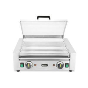 Rolling Grill for Sausages with Lid - 2 Zones - HENDI