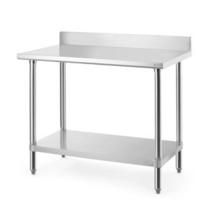Arbeitstisch mit Aufkantung und Regal - L 1000 mm - HENDI
