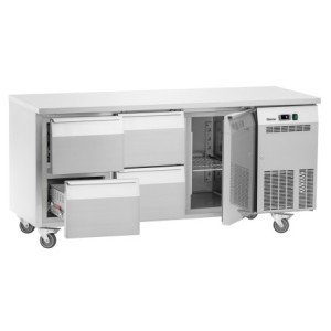 Table Réfrigérée Positive - 4 Tiroirs GN 1/1 et 1 Porte - Profondeur 700 - Bartscher