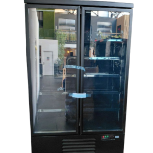 Positieve Koelvitrine 2 Deuren Zwart - 1000L | CombiSteel